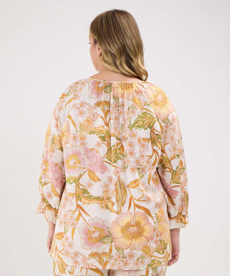 Blusa Estampada Manga 3/4