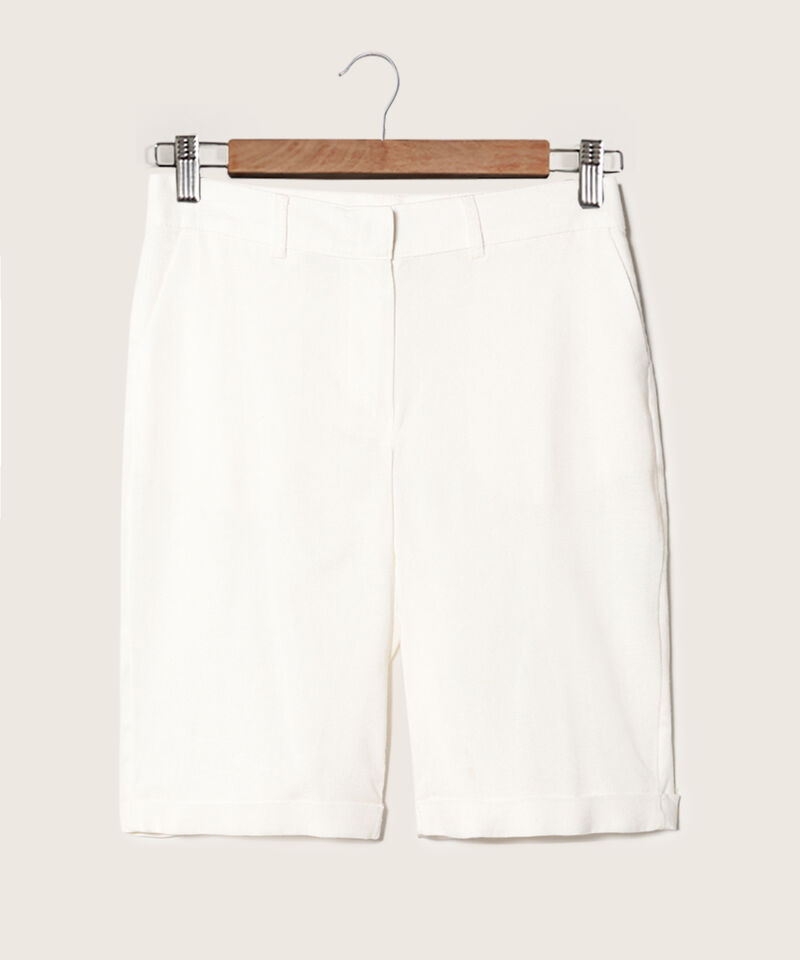 Bermuda Larga Unicolor En Lino