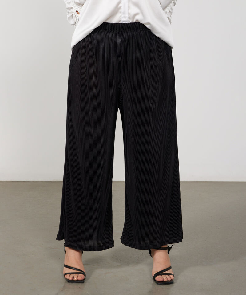 Pantalón Culotte En Tela Plisada