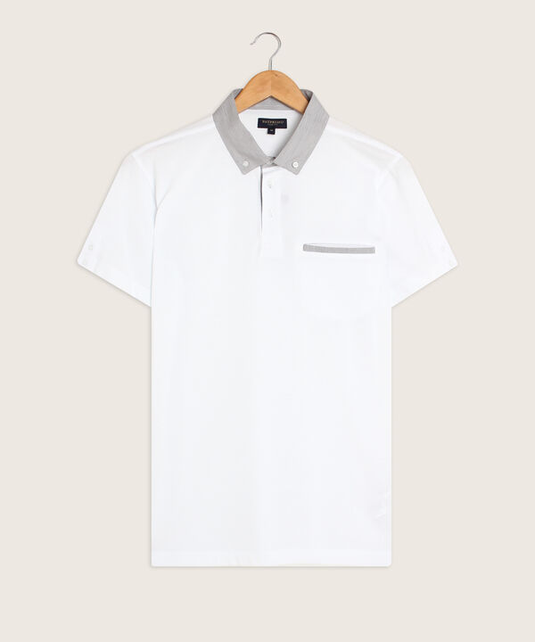Polo Unicolor Cuello Duro, Bolsillo Ribete