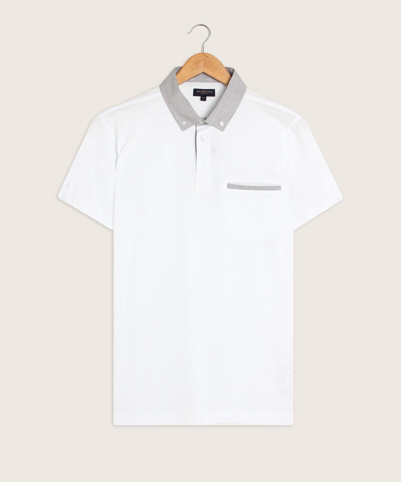 Polo Unicolor Cuello Duro, Bolsillo Ribete