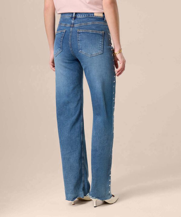 Jeans Para Mujer Con Apliques Laterales