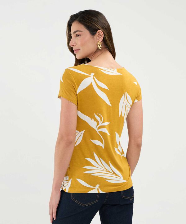 Camiseta Estampado de Hojas