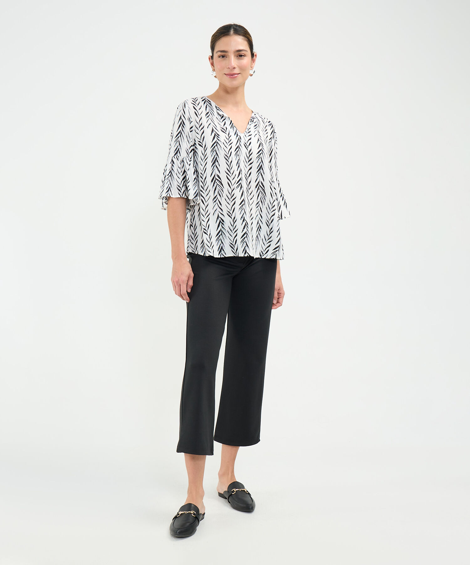 Blusa Estampado de Hojas