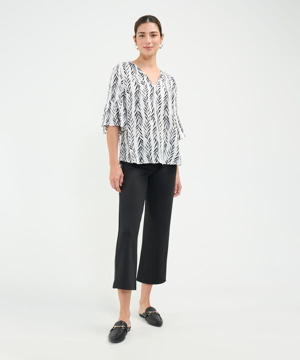 Blusa Estampado de Hojas image number null