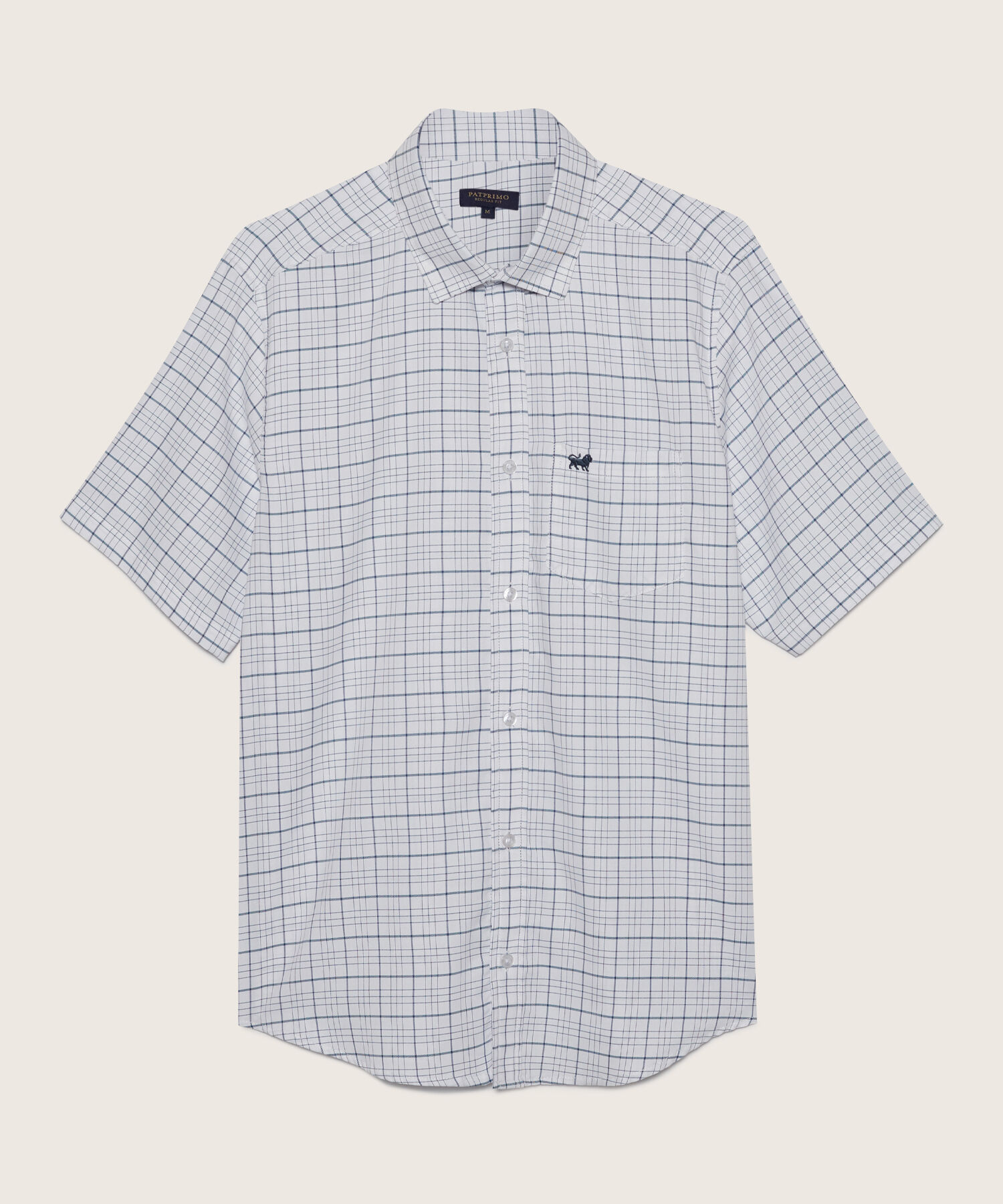 Camisa Preteñida Manga Corta Con Bolsillo Y Silueta Regular Fit