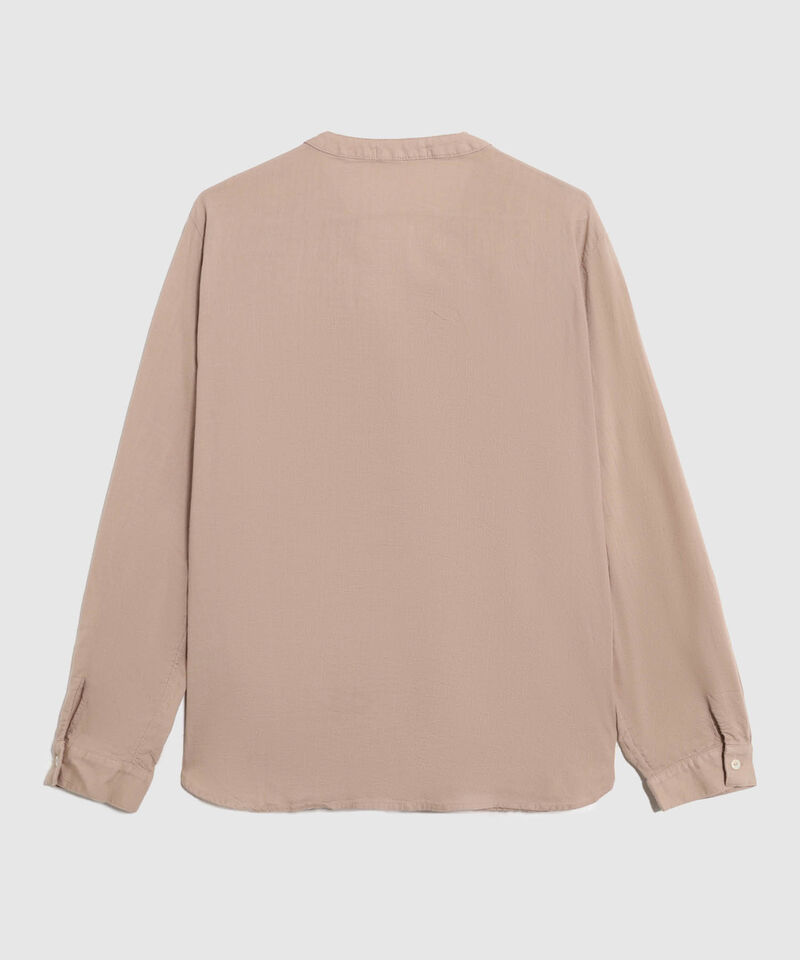 Blusa Fluida con Cuello Mao para Mujer