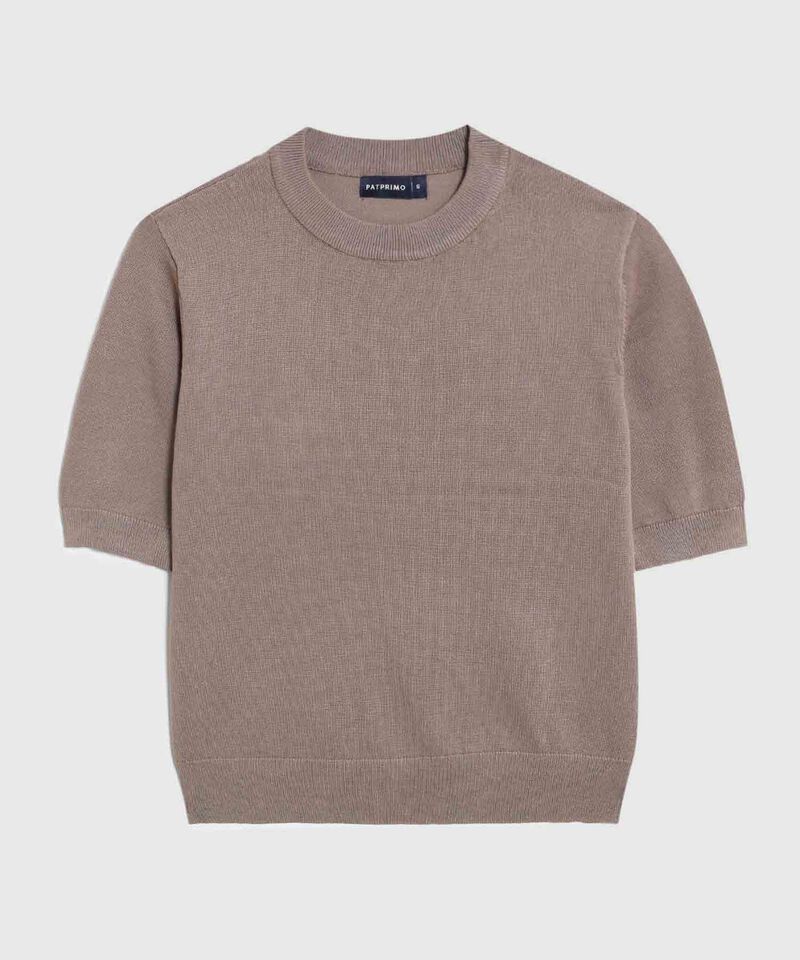 Camiseta Unicolor Manga Corta para Mujer