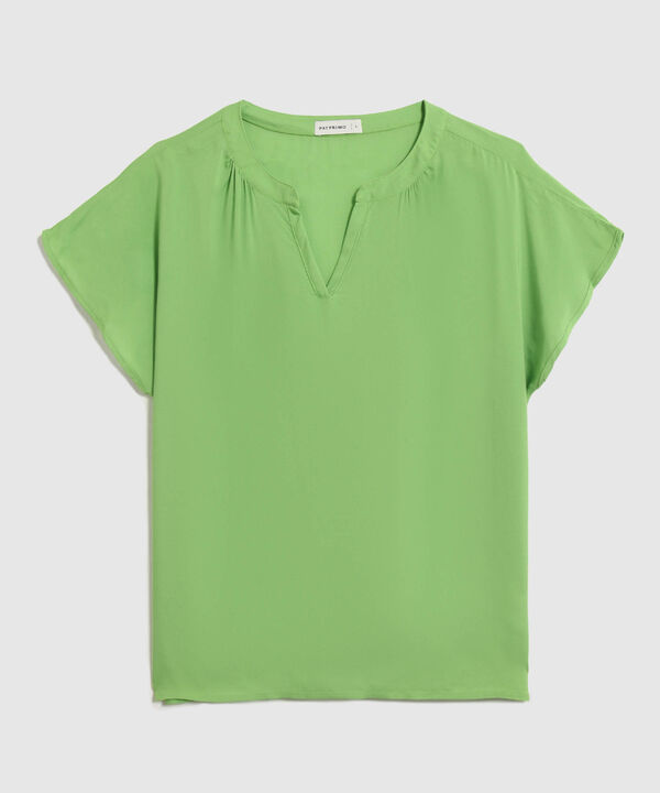 Blusa Manga Corta Con Escote En V image number null