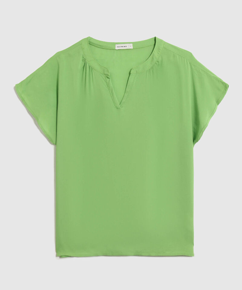 Blusa Manga Corta Con Escote En V