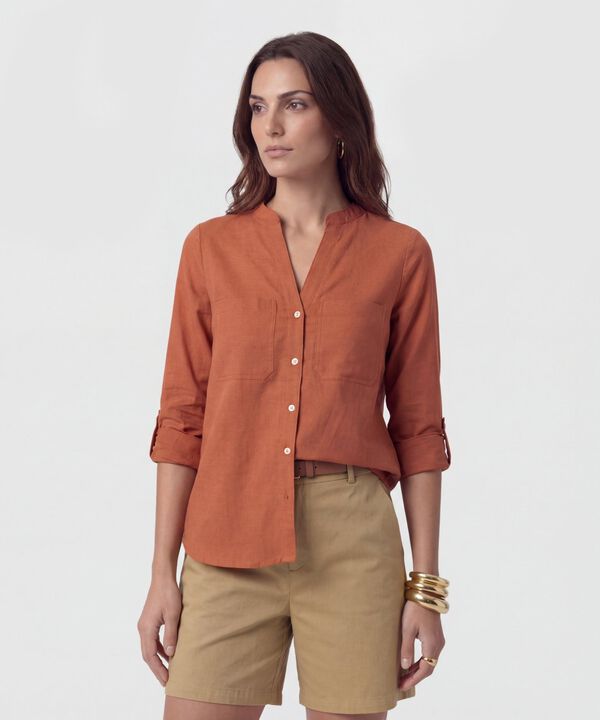 Blusa Fluida Con Bolsillos Frontales image number null