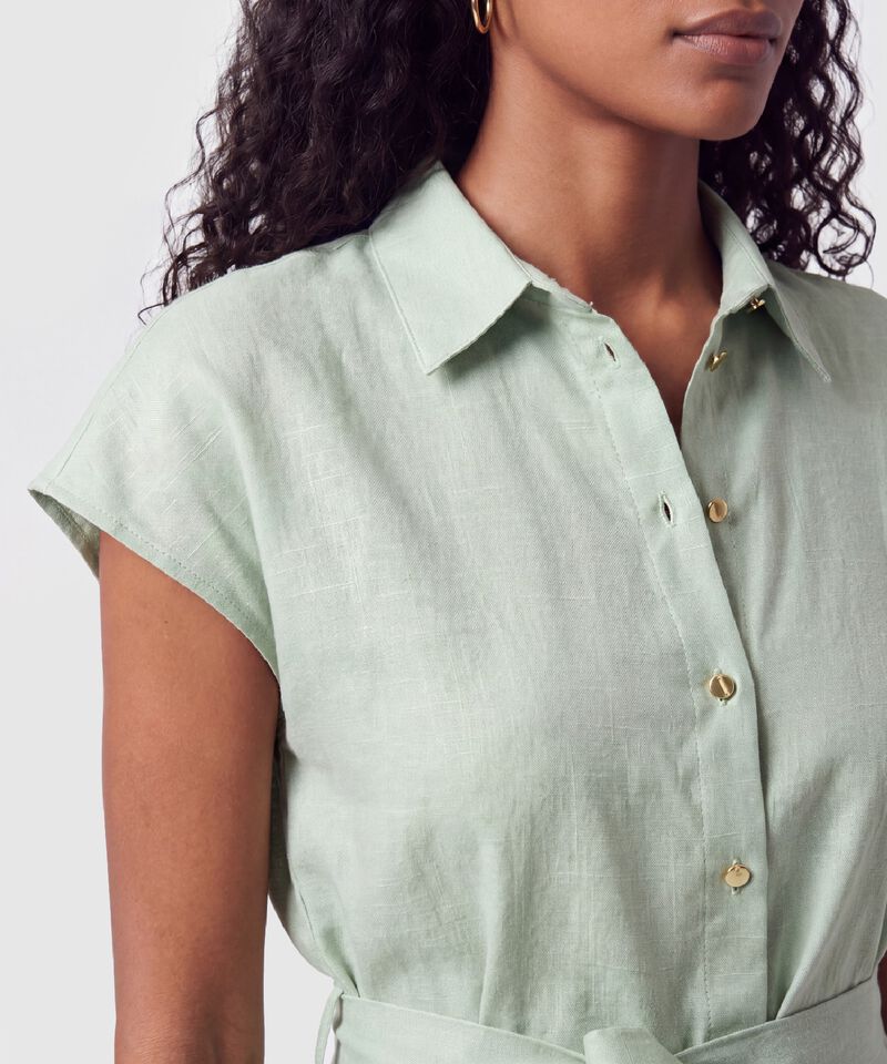 Vestido Camisero Con Cintur&oacute;n Para Mujer