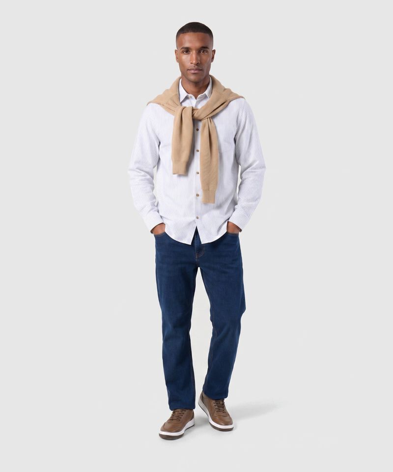 Camisa Manga Larga con Bolsillo Para Hombre