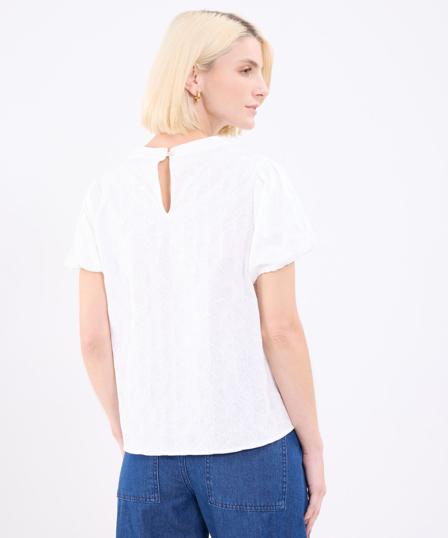 Blusa Unicolor Con Textura