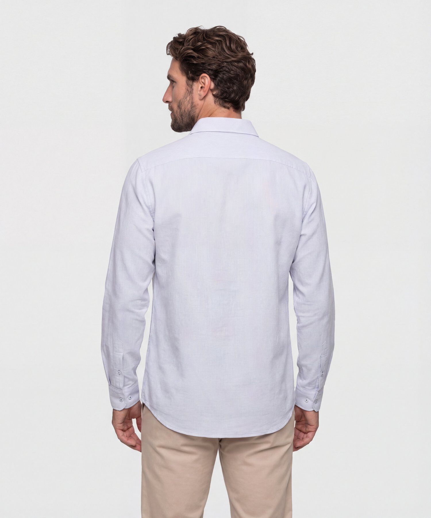 Camisa De Rayas Con Pechera Para Hombre