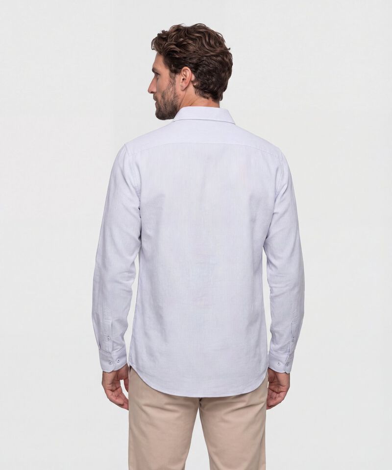 Camisa De Rayas Con Pechera Para Hombre