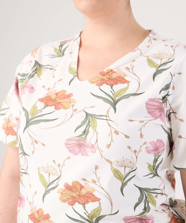 Camiseta Cuello En V Para Mujer Curvy 