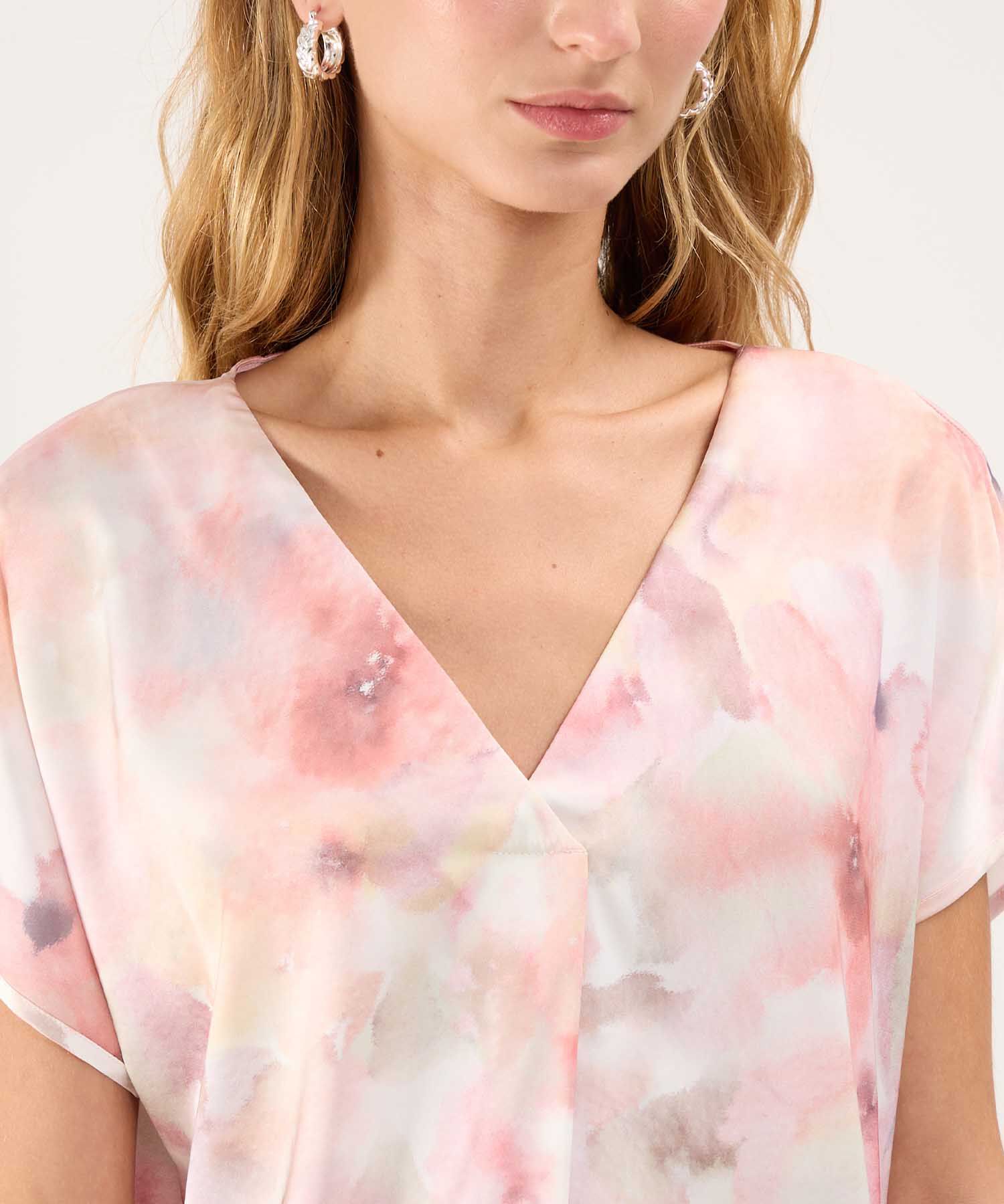 Blusa Estampada Escote en V
