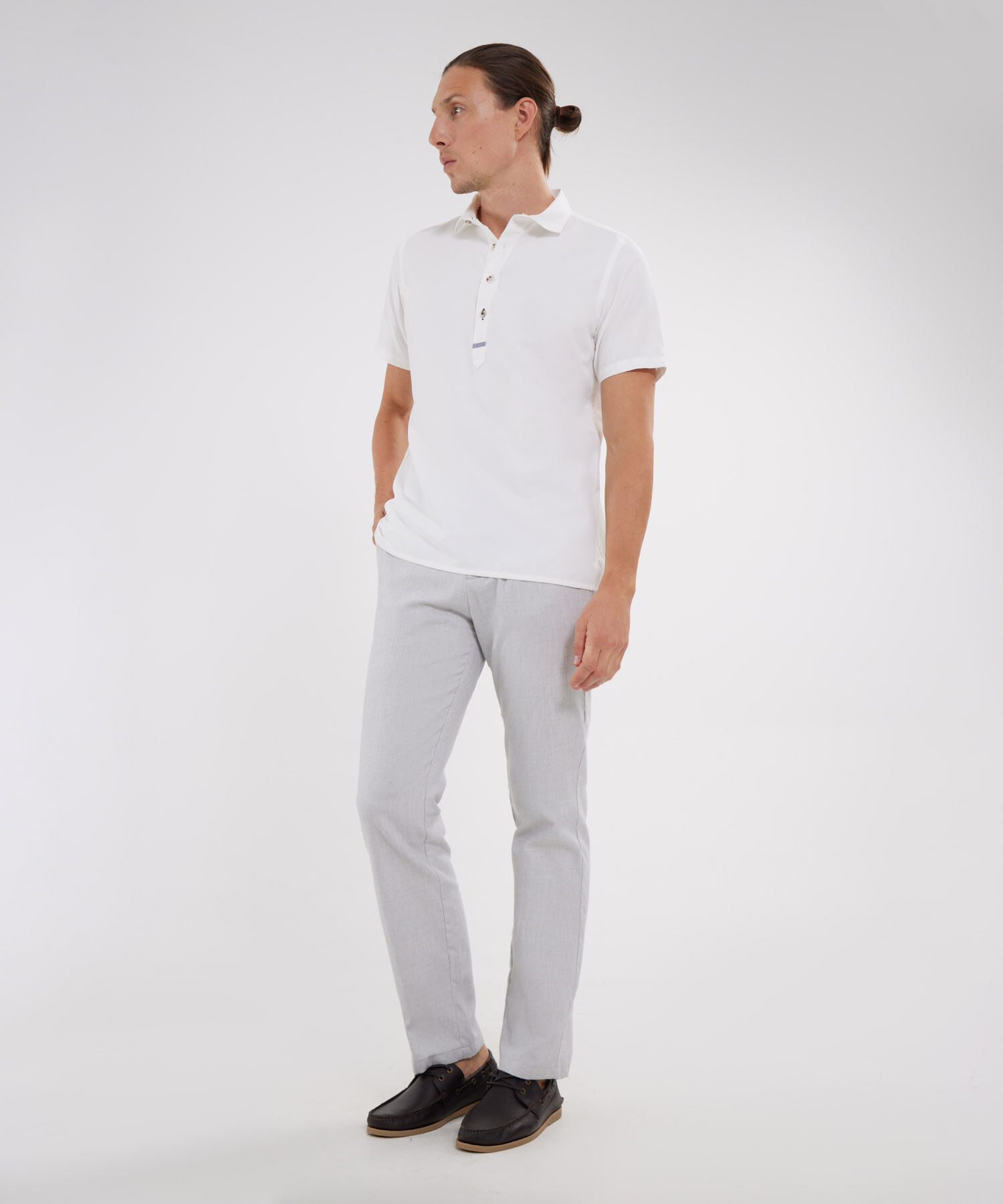 Camisa Manga Corta Con Media Pechera