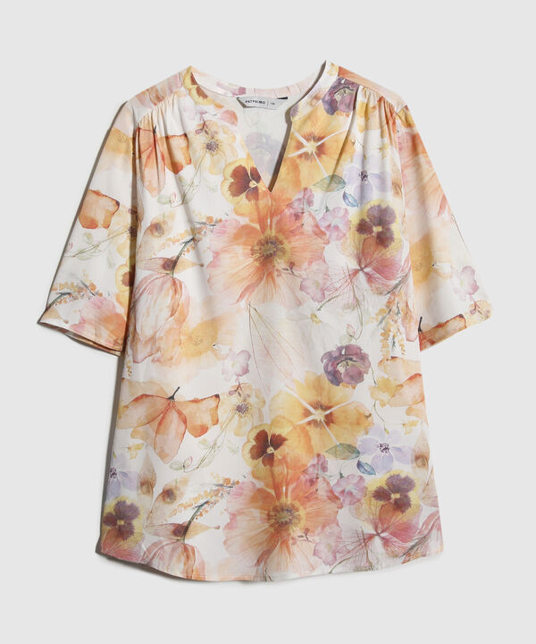 Blusa Estampada Cuello Mao image number null