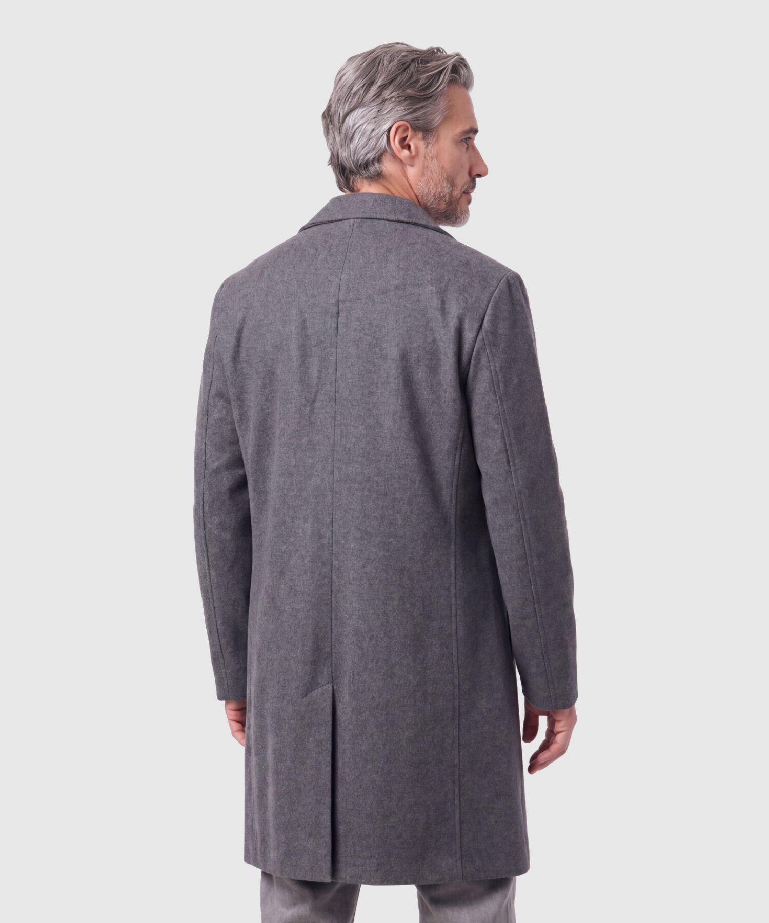 Abrigo Largo Con Solapa Para Hombre