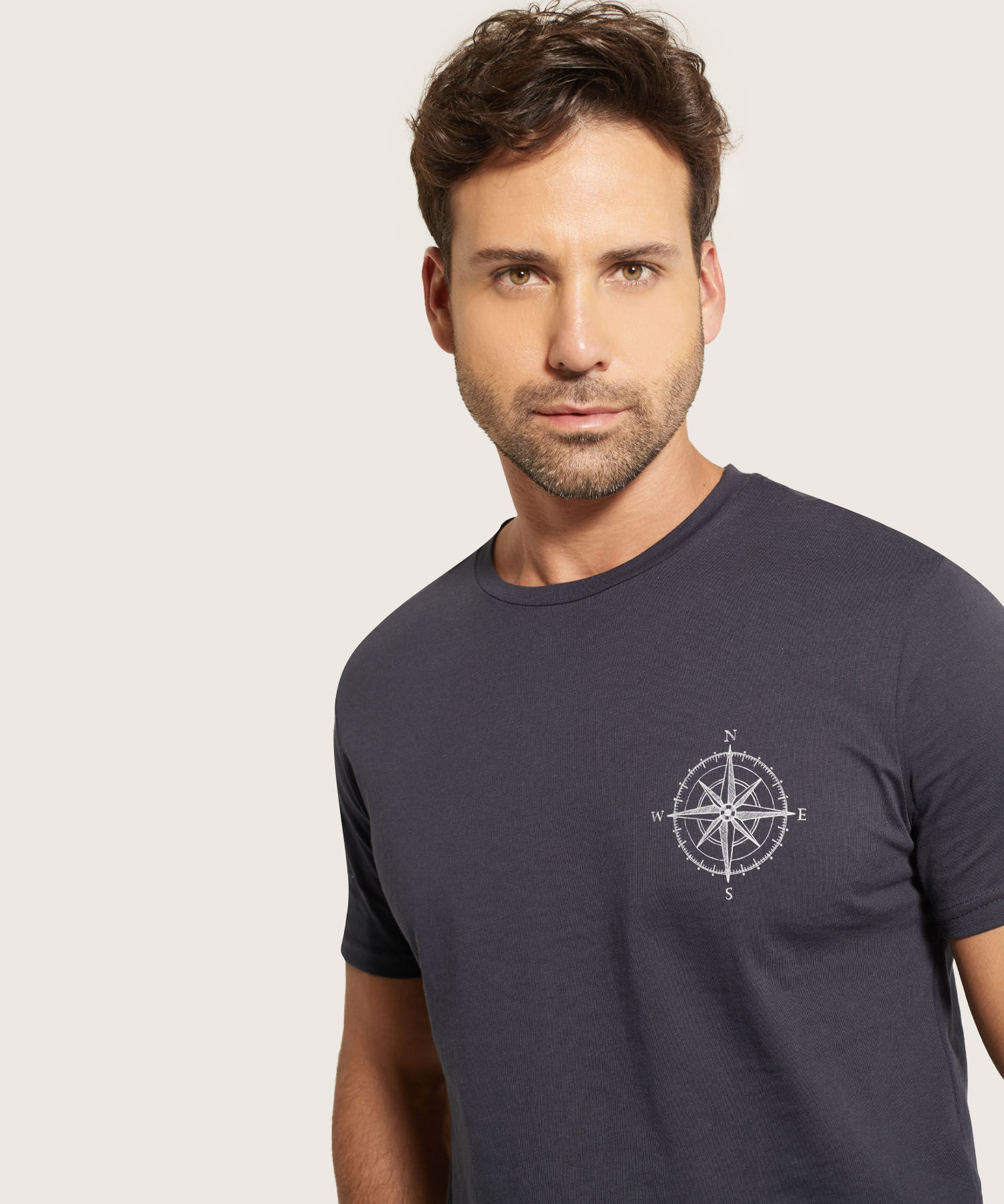 Camiseta Cuello Redondo  Con Estampado