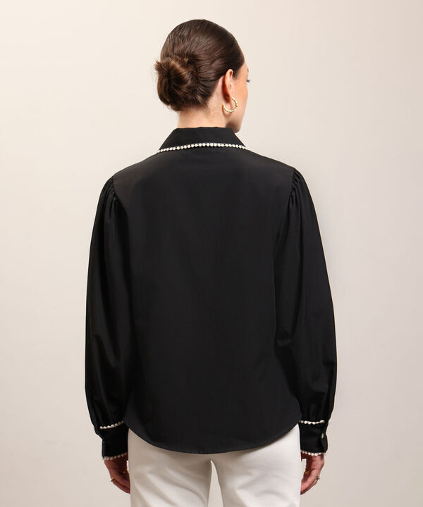 Camisa Unicolor Con Textura Para Mujer