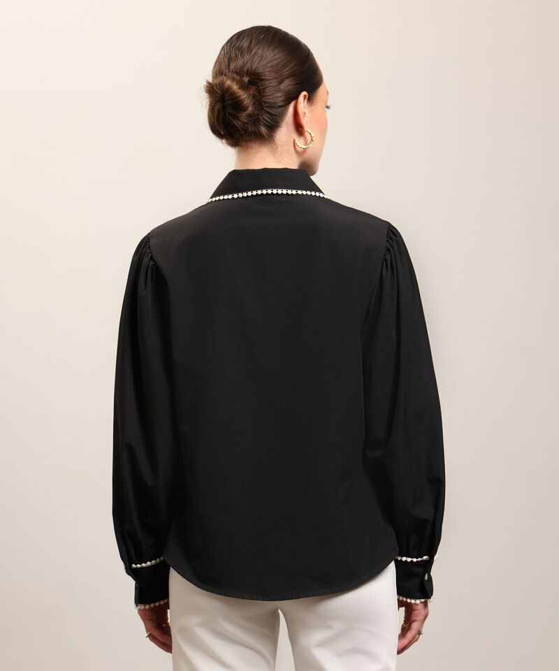 Camisa Unicolor Con Textura Para Mujer