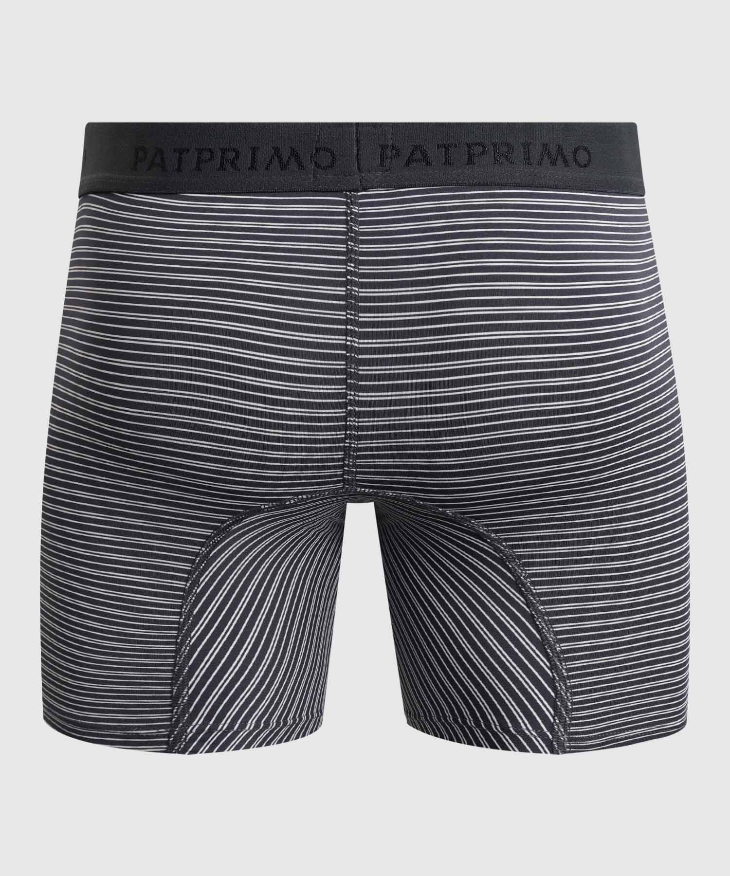 B&oacute;xer Medio Con Estampado De Rayas Horizontales Para Hombre