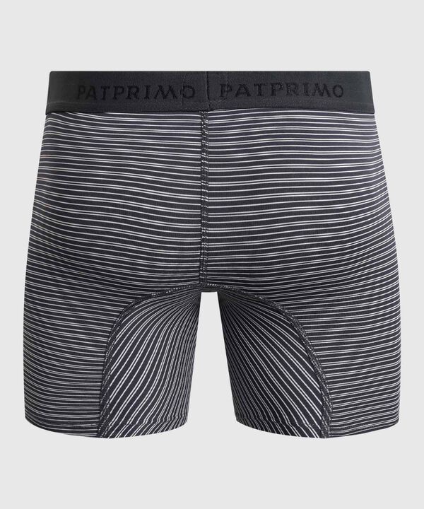 B&oacute;xer Medio Con Estampado De Rayas Horizontales Para Hombre image number null