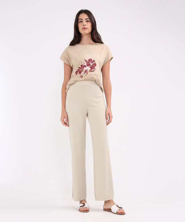 Leggins Unicolor Acanalado, Bota Recta