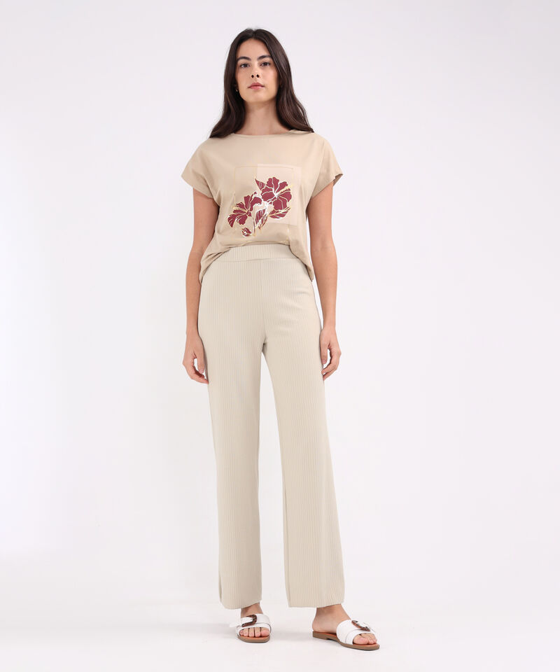 Leggins Unicolor Acanalado, Bota Recta