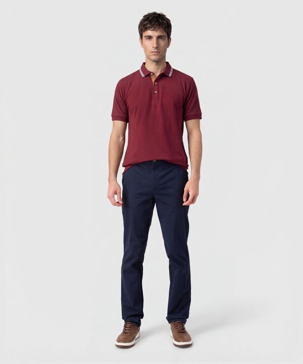 Polo Con Pechera En Contraste Para Hombre