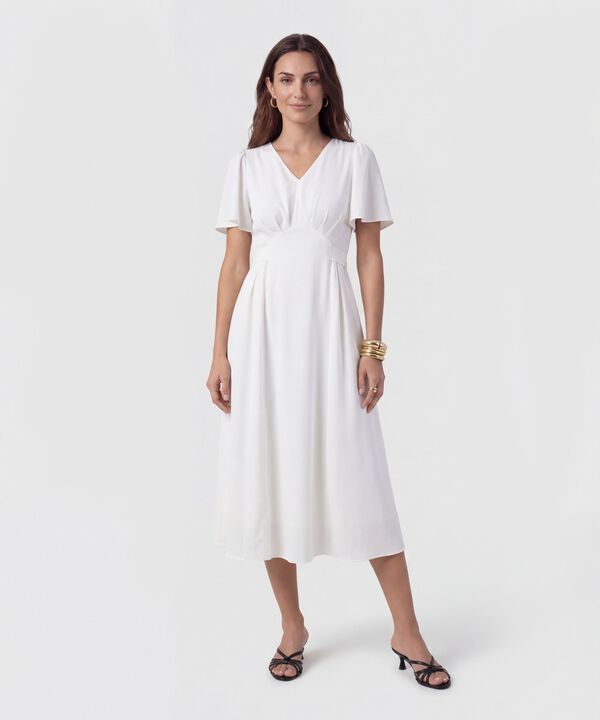 Vestido Largo Con Mangas Acampanadas Para Mujer