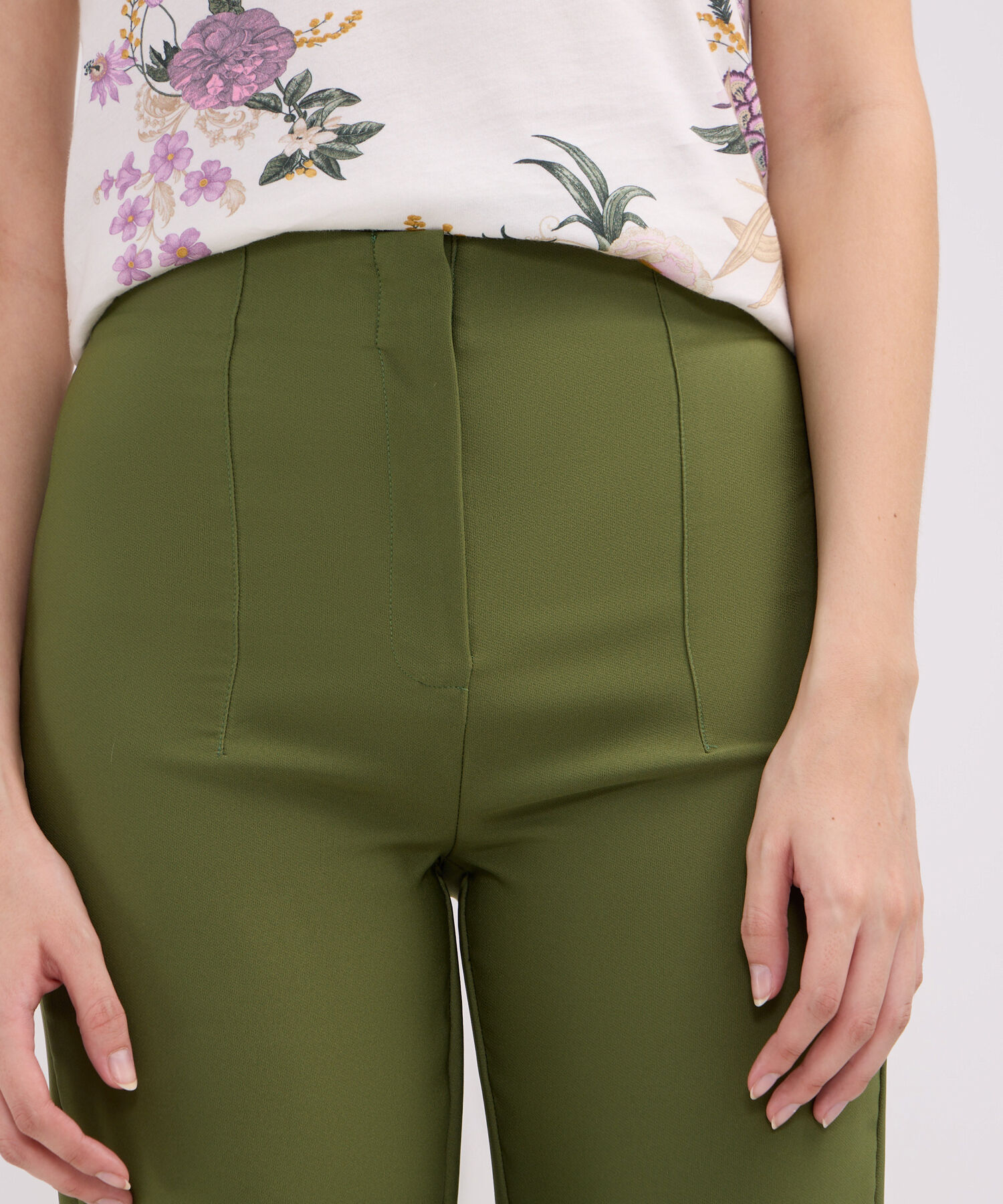 Pantalon Tiro Alto Unicolor