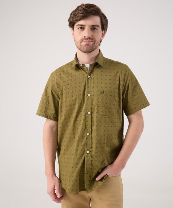 Camisa Manga Corta En Miniprints Con Bolsillo image number null