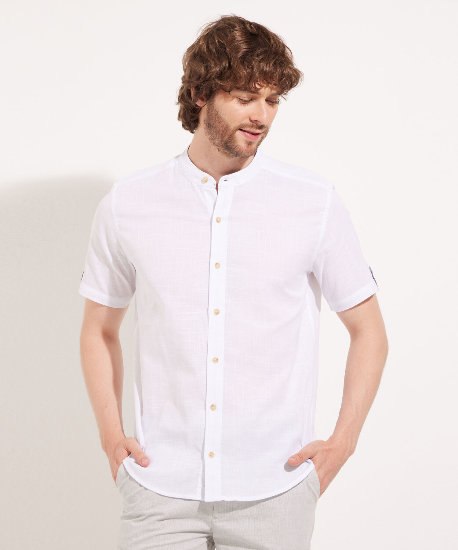 Camisa cuello neru hombre outlet