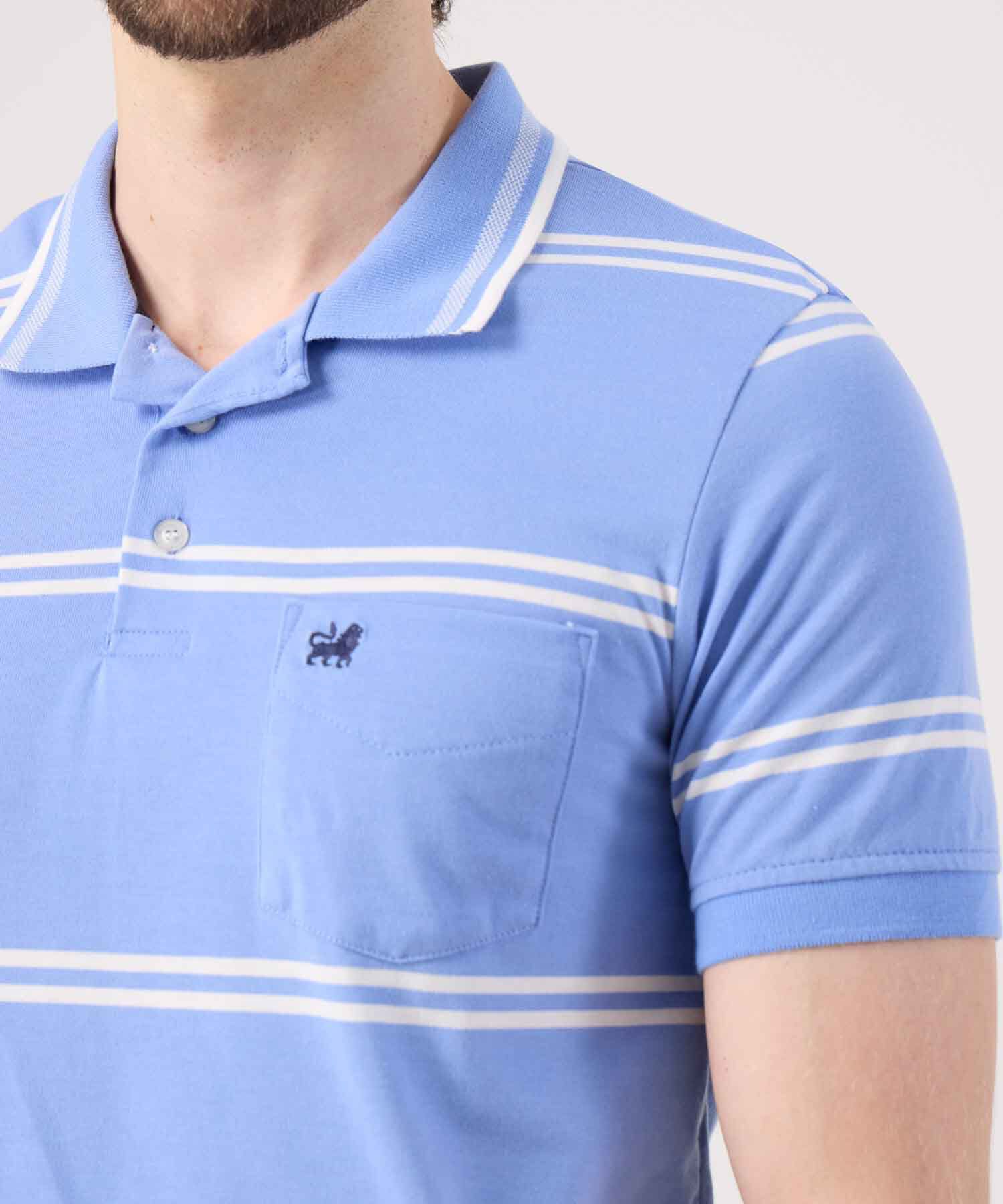 Polo A Rayas Con Bolsillo 