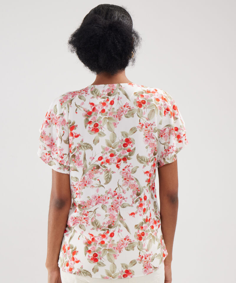 Blusa Estampada Con Mangas Tipo Gola
