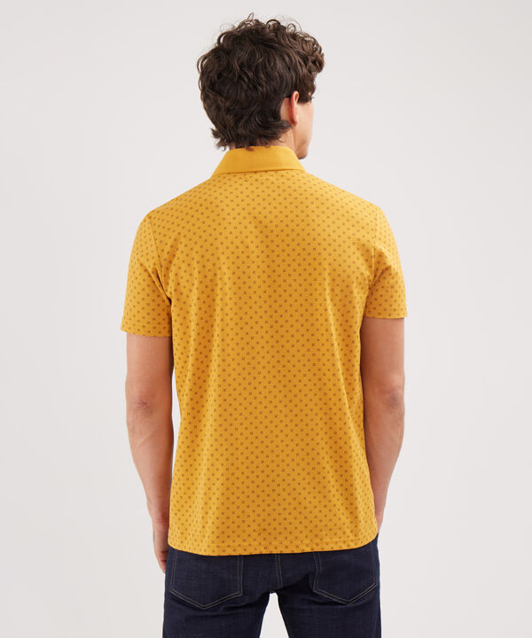 Polo Estampada, Cuello Duro Con Bolsillo, Silueta Regular Fit