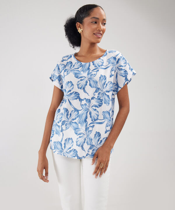 Blusa Estampada, Manga Corta Corrida image number null