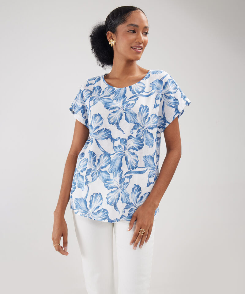 Blusa Estampada, Manga Corta Corrida