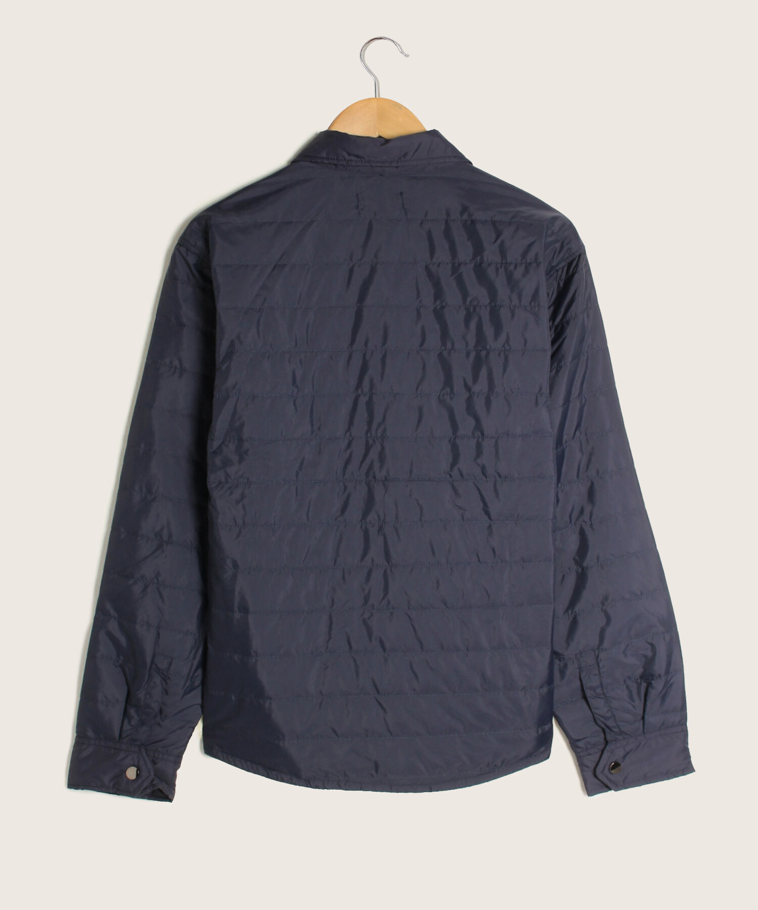 Chaqueta Cuello Tipo Camisero, Acolchada