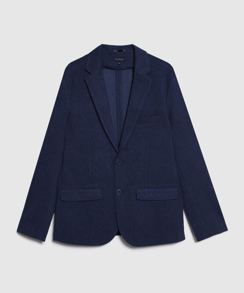 Blazer Manga Larga En Punto Con Bolsillos En Frente