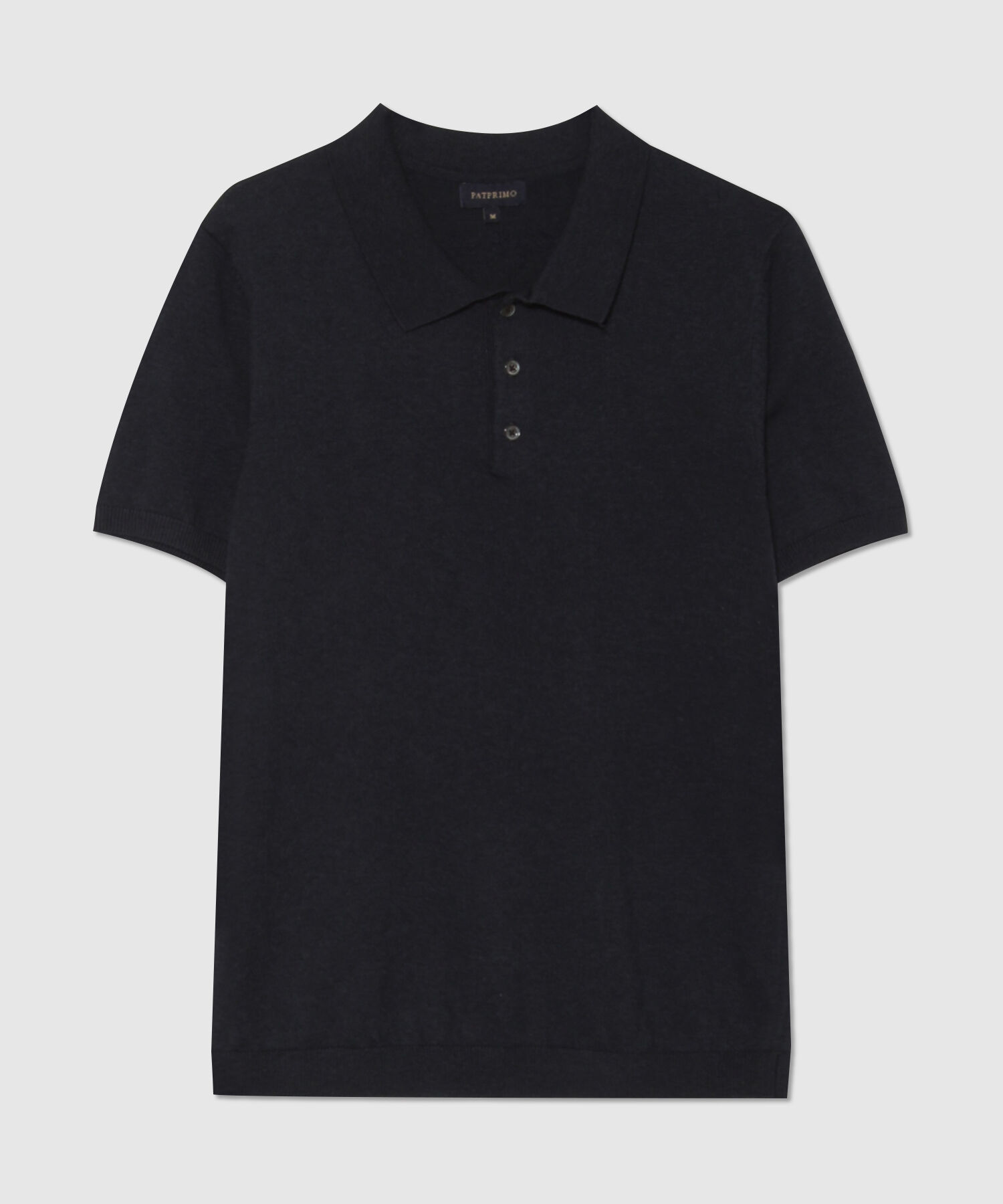 Polo Unicolor Cuello Y Puños En Rib