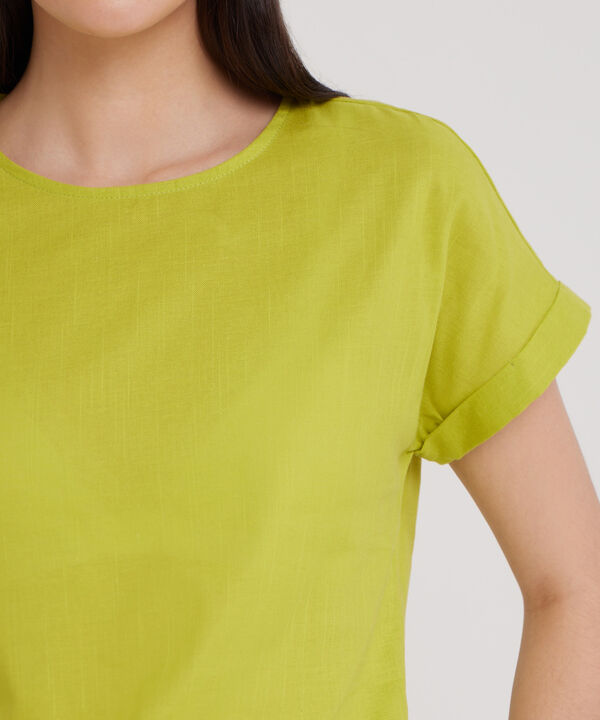 Blusa Manga Corta Corrida Unicolor image number null