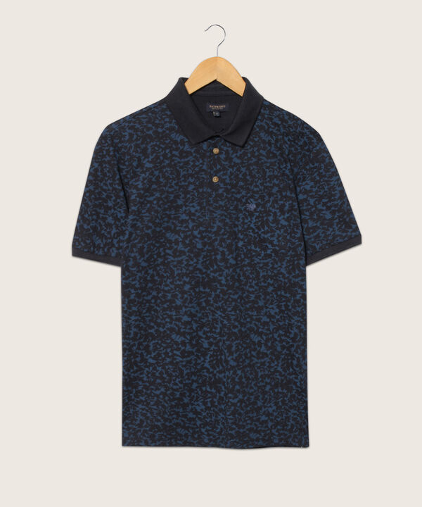 Polo Estampada, Cuello Y Puños Tejidos
