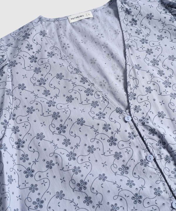 Blusa Con Nudo Ajustable Y Manga Corta Para Mujer image number null