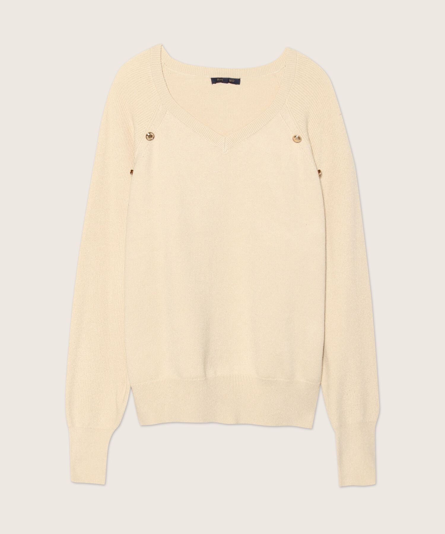 Saco Manga Larga Cuello V Con Botones
