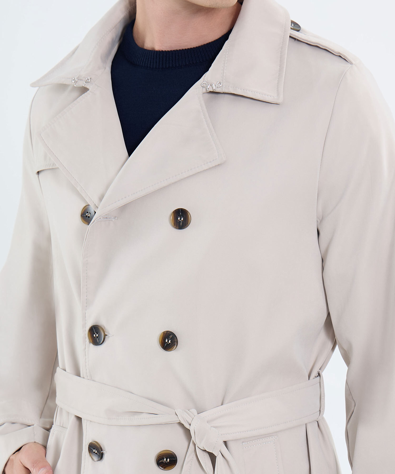 Chaqueta Trench Para Hombre